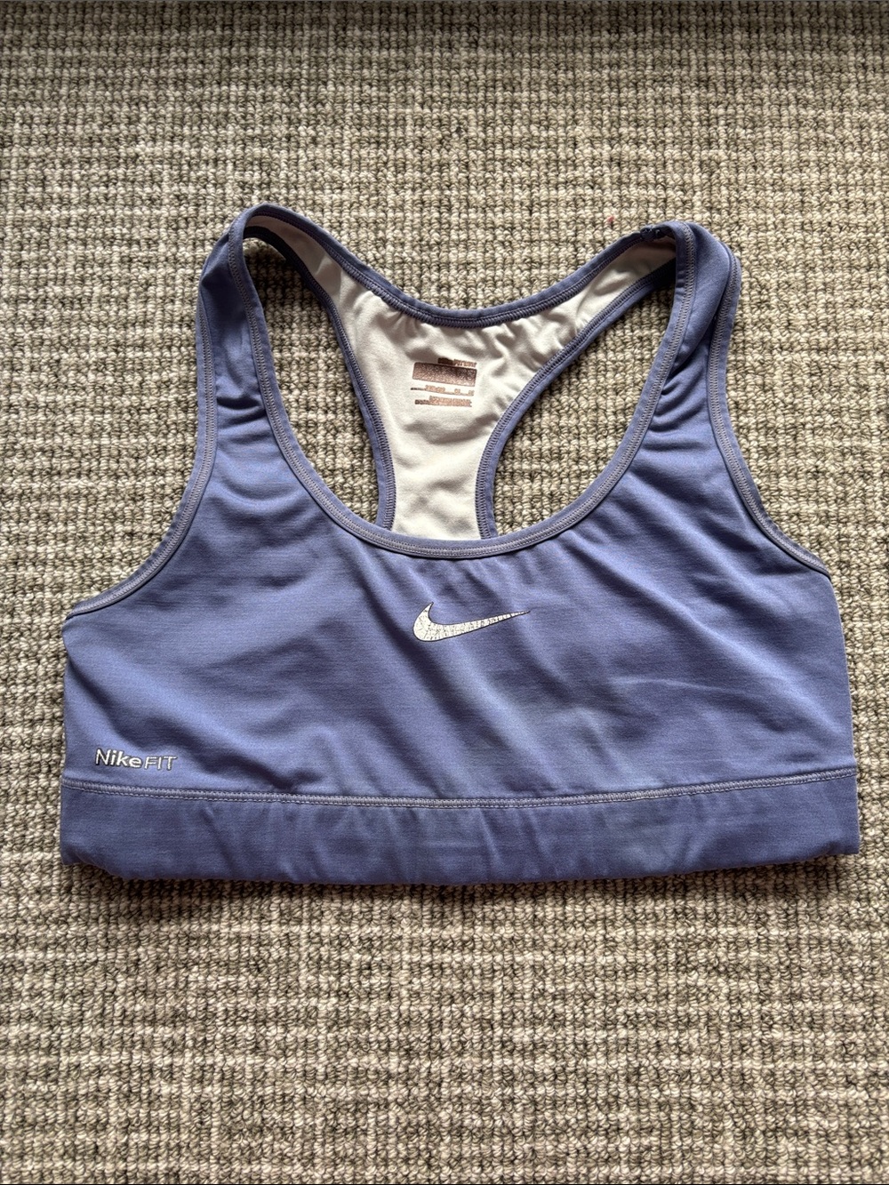 Nike Lavender Racerback Sports Bra with White Swoosh